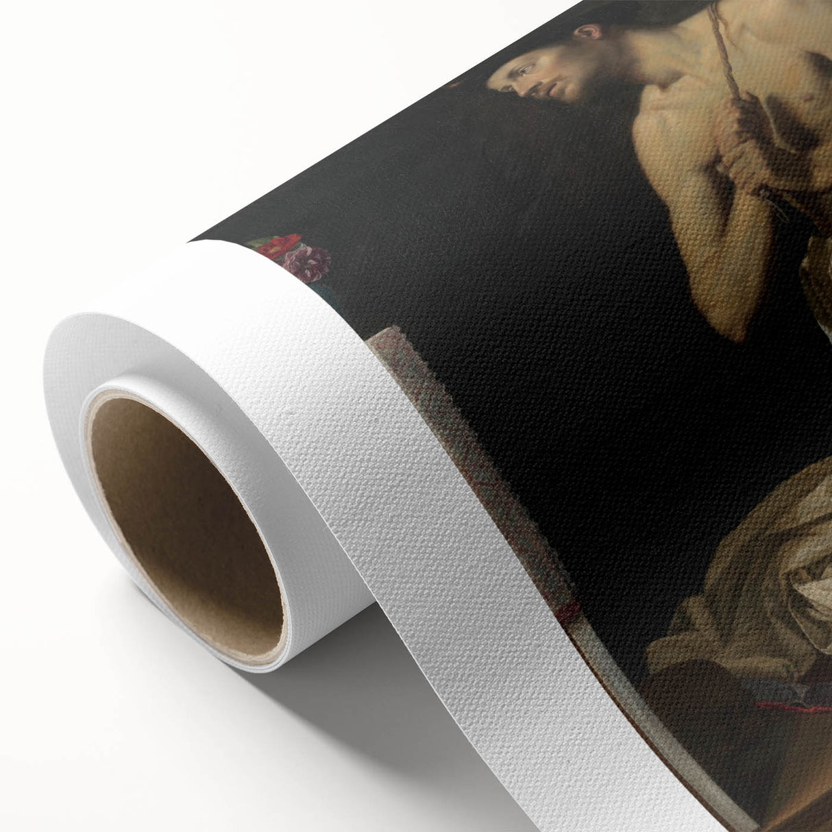 Baroque Art of Saint in Prayer with Crucifix - Classic Prints
