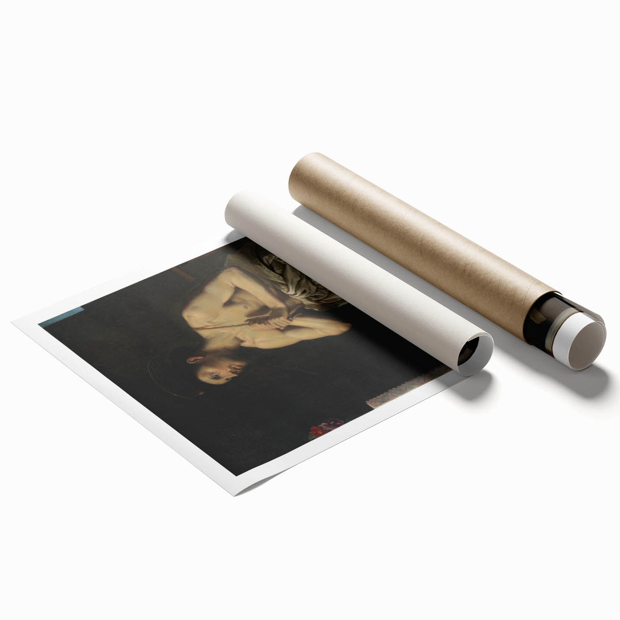 Baroque Art of Saint in Prayer with Crucifix - Classic Prints