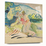 Man with a Dog - Light and Vibrant Expressionist Artwork by Weisz-Kubínčan