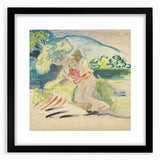 Man with a Dog - Light and Vibrant Expressionist Artwork by Weisz-Kubínčan