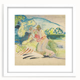 Man with a Dog - Light and Vibrant Expressionist Artwork by Weisz-Kubínčan