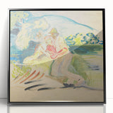 Man with a Dog - Light and Vibrant Expressionist Artwork by Weisz-Kubínčan