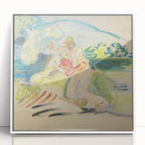 Man with a Dog - Light and Vibrant Expressionist Artwork by Weisz-Kubínčan