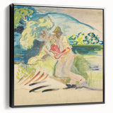 Man with a Dog - Light and Vibrant Expressionist Artwork by Weisz-Kubínčan