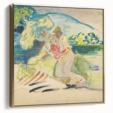 Man with a Dog - Light and Vibrant Expressionist Artwork by Weisz-Kubínčan