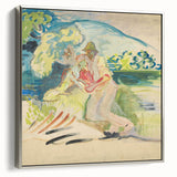 Man with a Dog - Light and Vibrant Expressionist Artwork by Weisz-Kubínčan