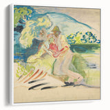 Man with a Dog - Light and Vibrant Expressionist Artwork by Weisz-Kubínčan