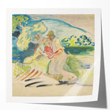 Man with a Dog - Light and Vibrant Expressionist Artwork by Weisz-Kubínčan