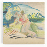 Man with a Dog - Light and Vibrant Expressionist Artwork by Weisz-Kubínčan