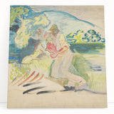 Man with a Dog - Light and Vibrant Expressionist Artwork by Weisz-Kubínčan