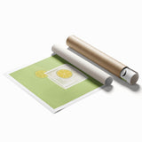 Extra large rolled print featuring a floral art design in pastel shades.