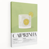 Large stretched canvas featuring a colorful abstract design of food and drinks, ideal for kitchen wall art.