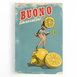 Black and white large art print of assorted fruits on stretched canvas, ideal for kitchen wall art.