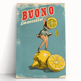 Monochrome stretched canvas featuring an assortment of fruits, ideal for kitchen wall art.