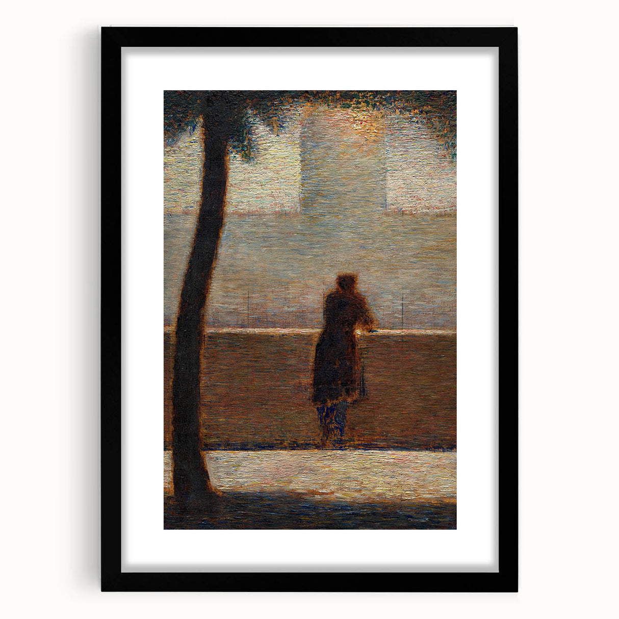 Impressionist Wall Art - Man Leaning on a Parapet - Seurat’s Reflective Art Print