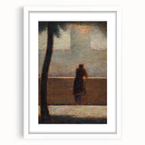 Impressionist Wall Art - Man Leaning on a Parapet - Seurat’s Reflective Art Print