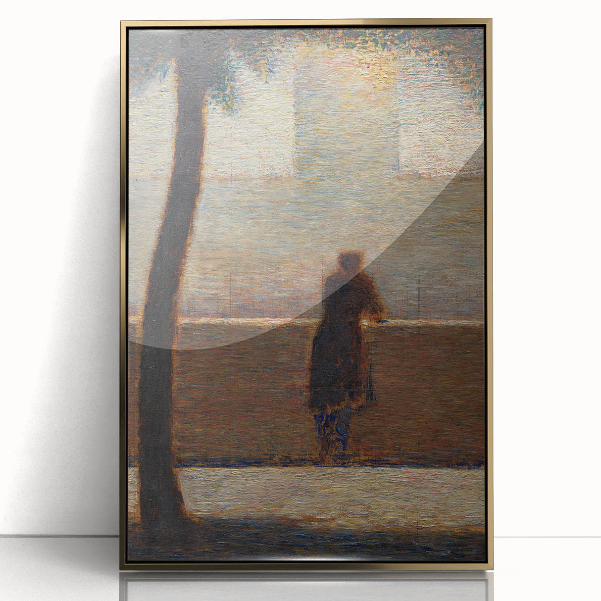 Impressionist Wall Art - Man Leaning on a Parapet - Seurat’s Reflective Art Print