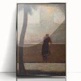 Impressionist Wall Art - Man Leaning on a Parapet - Seurat’s Reflective Art Print