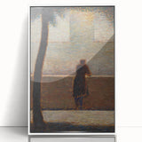 Impressionist Wall Art - Man Leaning on a Parapet - Seurat’s Reflective Art Print