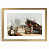 Realism Art Prints - Beach Scene, Cullercoats by Winslow Homer Coastal Art