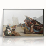 Realism Art Prints - Beach Scene, Cullercoats by Winslow Homer Coastal Art