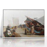 Realism Art Prints - Beach Scene, Cullercoats by Winslow Homer Coastal Art