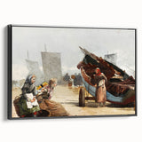Realism Art Prints - Beach Scene, Cullercoats by Winslow Homer Coastal Art