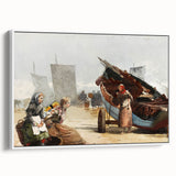 Realism Art Prints - Beach Scene, Cullercoats by Winslow Homer Coastal Art