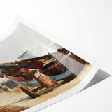 Realism Art Prints - Beach Scene, Cullercoats by Winslow Homer Coastal Art