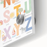 Educational Nursery Wall Decor - Colorful Alphabet Learning Print