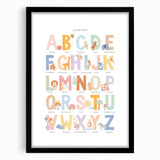 Educational Nursery Wall Decor - Colorful Alphabet Learning Print