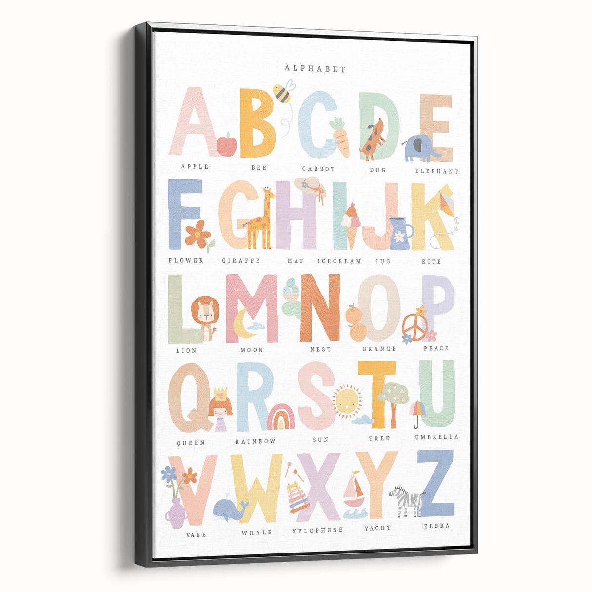 Educational Nursery Wall Decor - Colorful Alphabet Learning Print