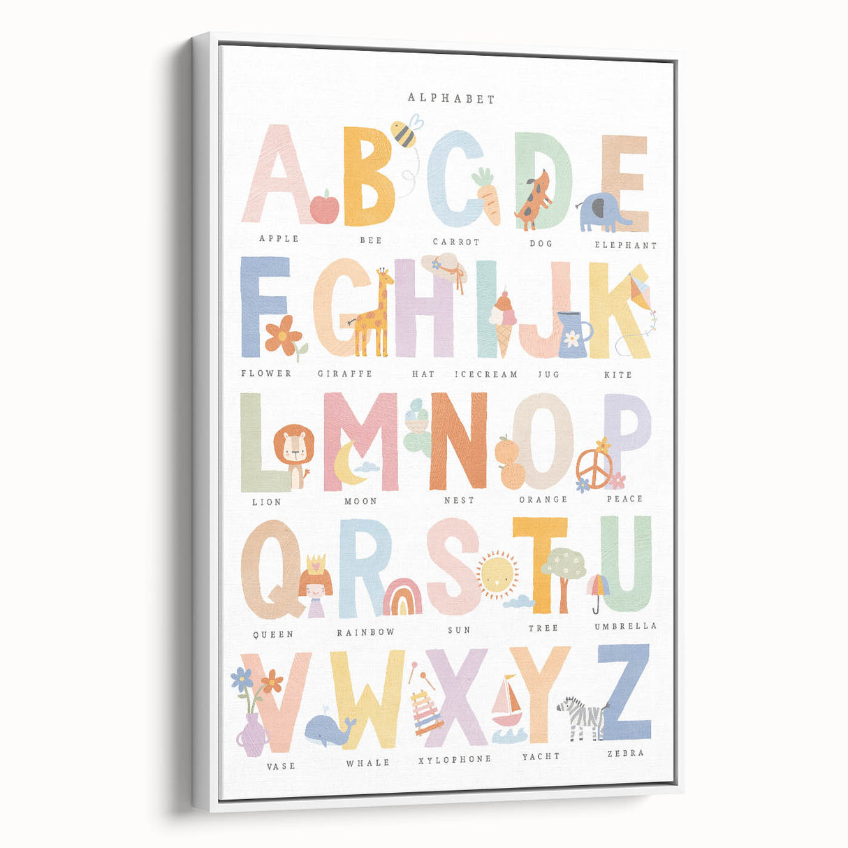Educational Nursery Wall Decor - Colorful Alphabet Learning Print