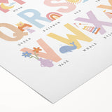Educational Nursery Wall Decor - Colorful Alphabet Learning Print