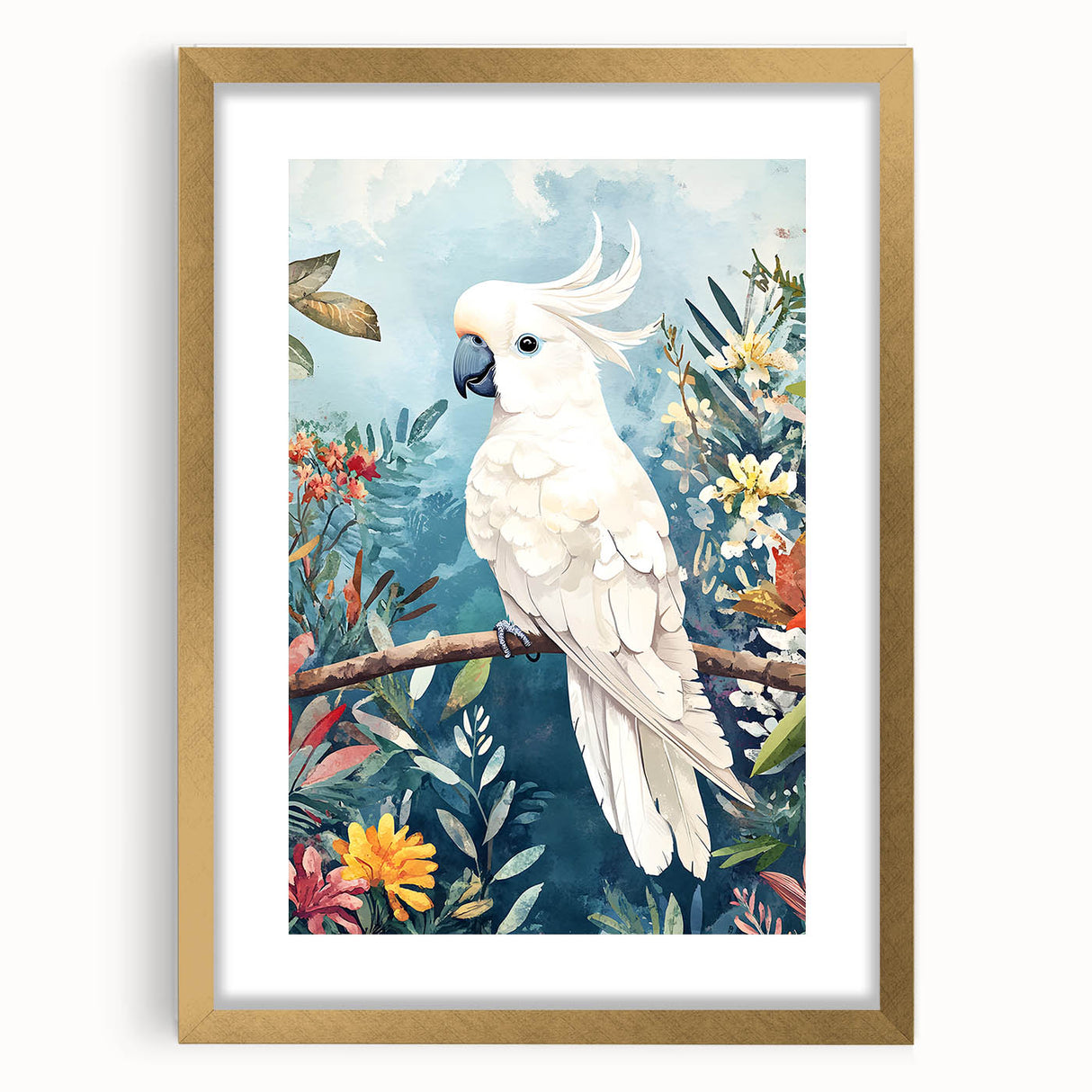 Elegant Cockatoo Nursery Wall Art - Kids Room Prints & Decor