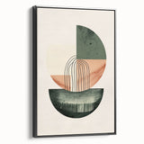 Contemporary Dining Art Pieces – Green & Peach Geometric Print