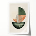 Contemporary Dining Art Pieces – Green & Peach Geometric Print