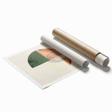 Contemporary Dining Art Pieces – Green & Peach Geometric Print