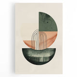 Contemporary Dining Art Pieces – Green & Peach Geometric Print