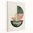 Contemporary Dining Art Pieces – Green & Peach Geometric Print