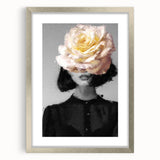 Abstract figurative art frame with a silver mat, showcasing a modern design that enhances any interior decor. Ideal for contemporary living spaces or galleries.