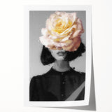 Abstract figurative art print showcasing vibrant colors and dynamic shapes, rolled for easy shipping in a protective tube, perfect for modern decor.