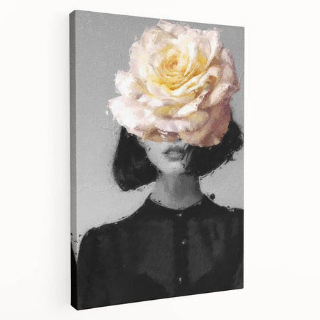 Abstract figurative stretched canvas art showcasing vibrant colors and dynamic shapes, highlighting contemporary design elements ideal for modern decor.