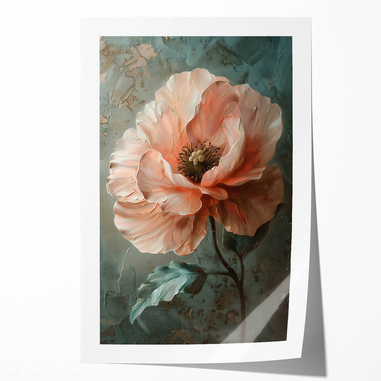 Abstract floral wall art print showcasing vibrant colors and intricate patterns, rolled and packaged in a protective tube, perfect for home decor enhancement.
