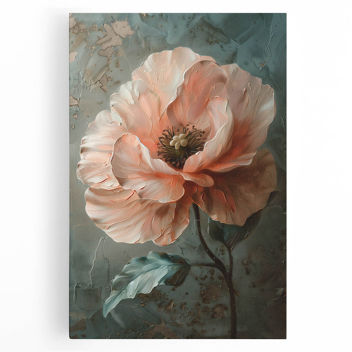Abstract floral wall art on stretched canvas, showcasing vibrant colors and intricate designs, perfect for enhancing modern home decor. Ideal for living rooms and creative spaces.