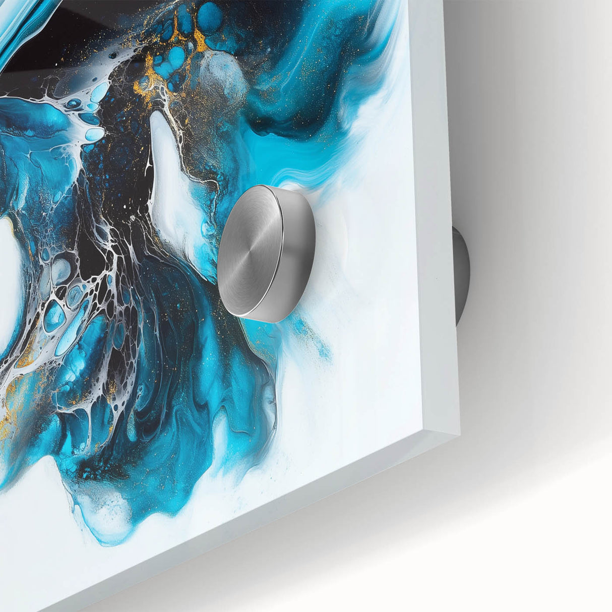 Fluid Abstract Art Collection – Teal, Gold, and Aqua Swirl Motion