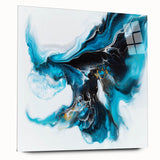 Fluid Abstract Art Collection – Teal, Gold, and Aqua Swirl Motion