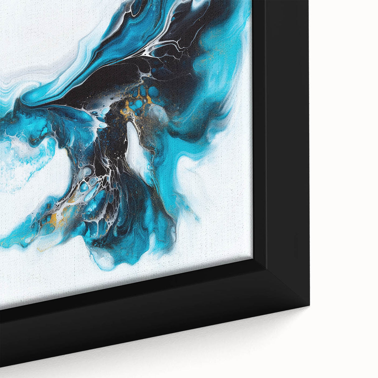 Fluid Abstract Art Collection – Teal, Gold, and Aqua Swirl Motion