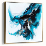 Fluid Abstract Art Collection – Teal, Gold, and Aqua Swirl Motion