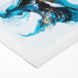 Fluid Abstract Art Collection – Teal, Gold, and Aqua Swirl Motion